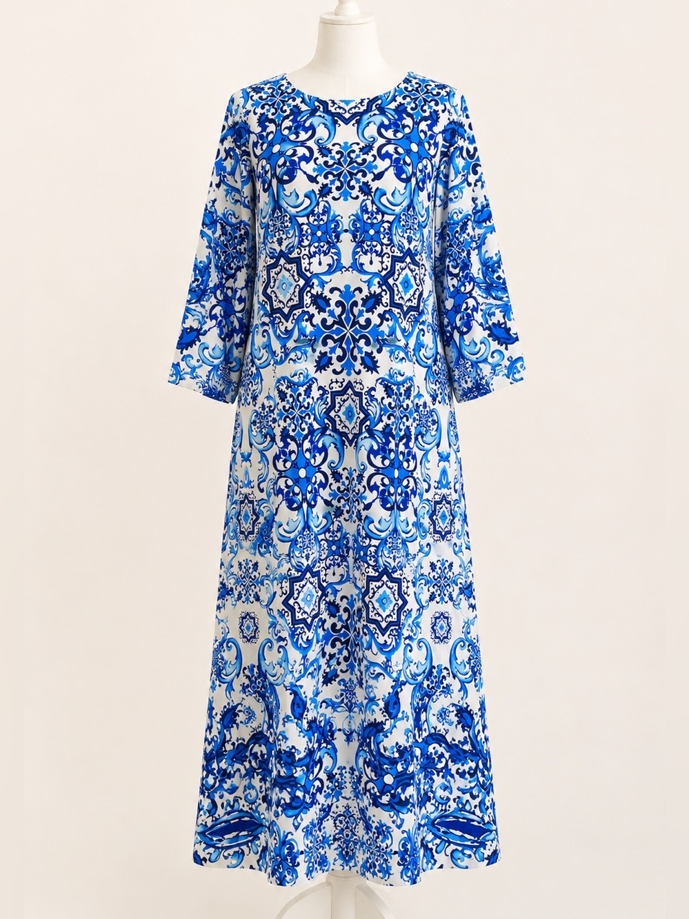 Jean-Pierre Klifa Paris • NWT UPF 50 Portuguese Print Maxi Dress • Size L